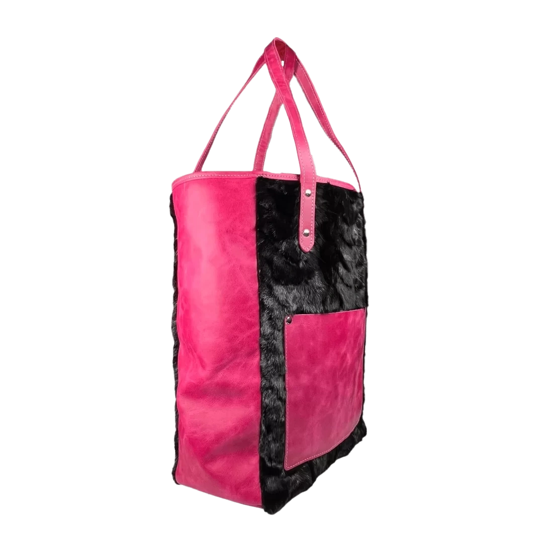 Only One Deri Kürk Tote Bag