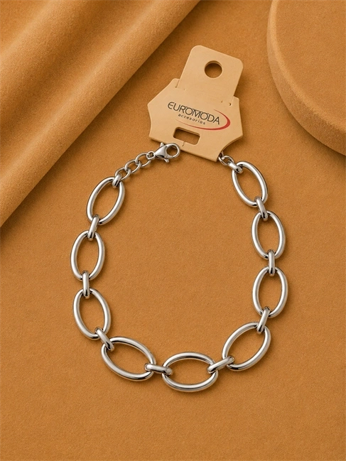 Oval Detaylı Zincir Bileklik