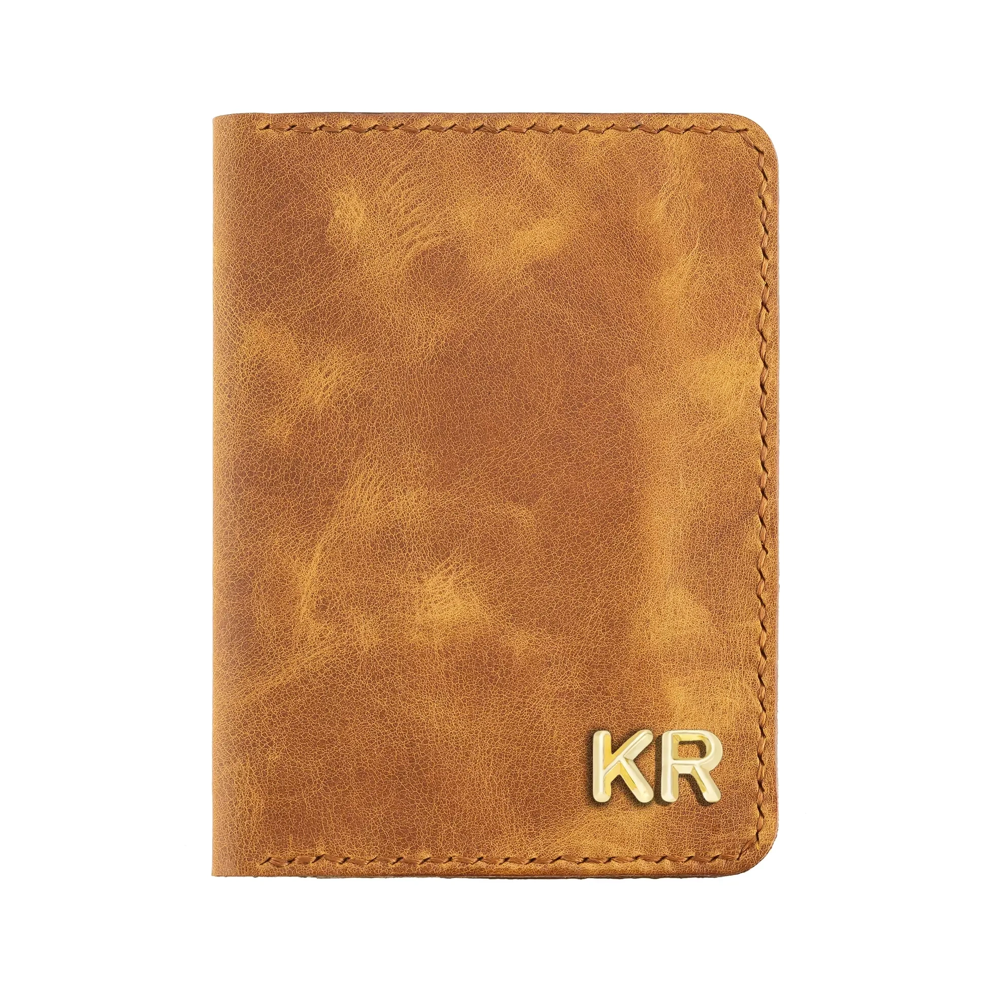İsme Özel Pasaport Kılıfı - %100 Rainbow Deri - AK02003 - Camel