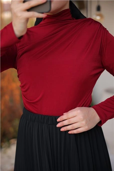 Pliseli Etek - (38-46) - 71262 - Siyah