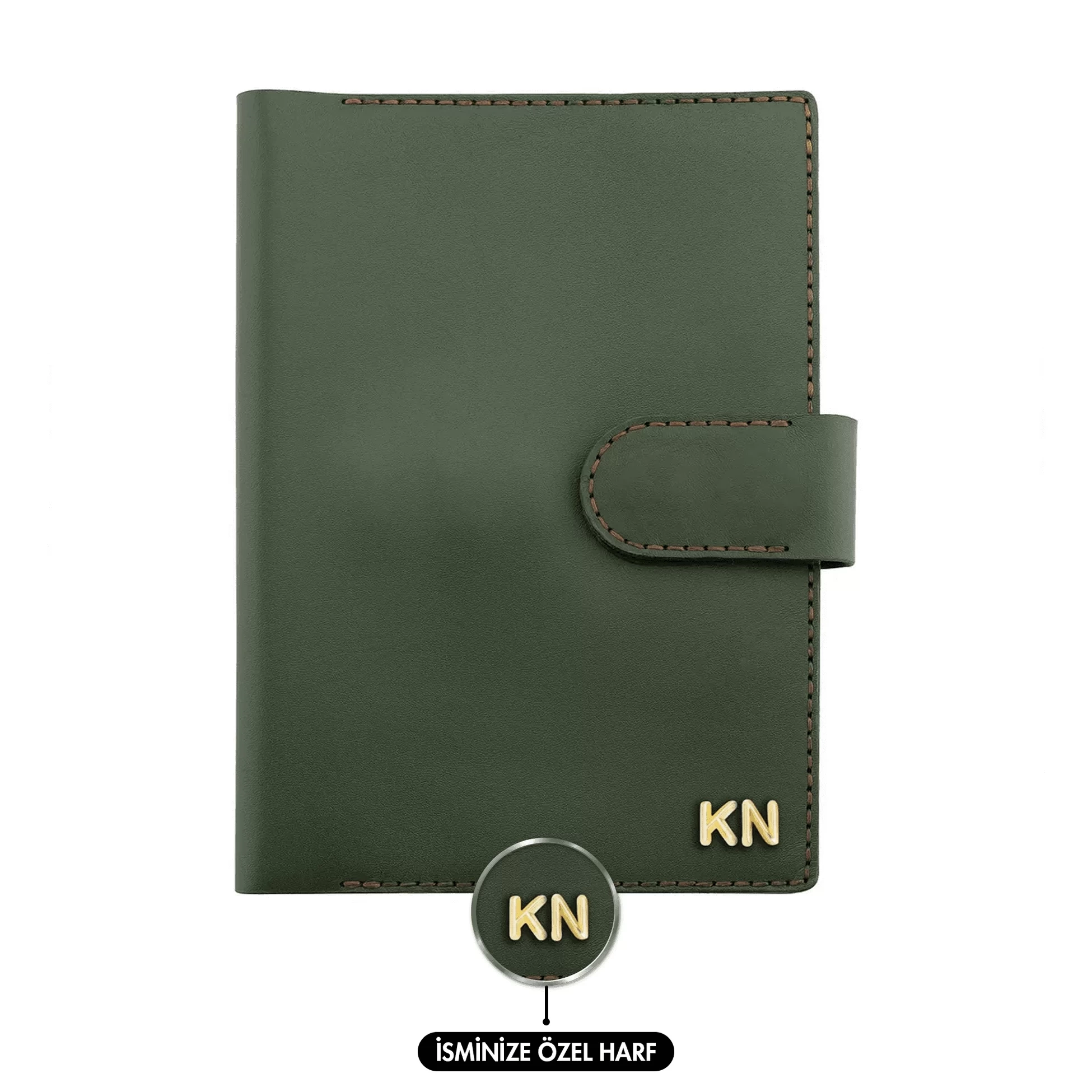 A5 Defter ve Ajanda Kılıfı - %100 Tiesto Deri - KO10002 - Haki