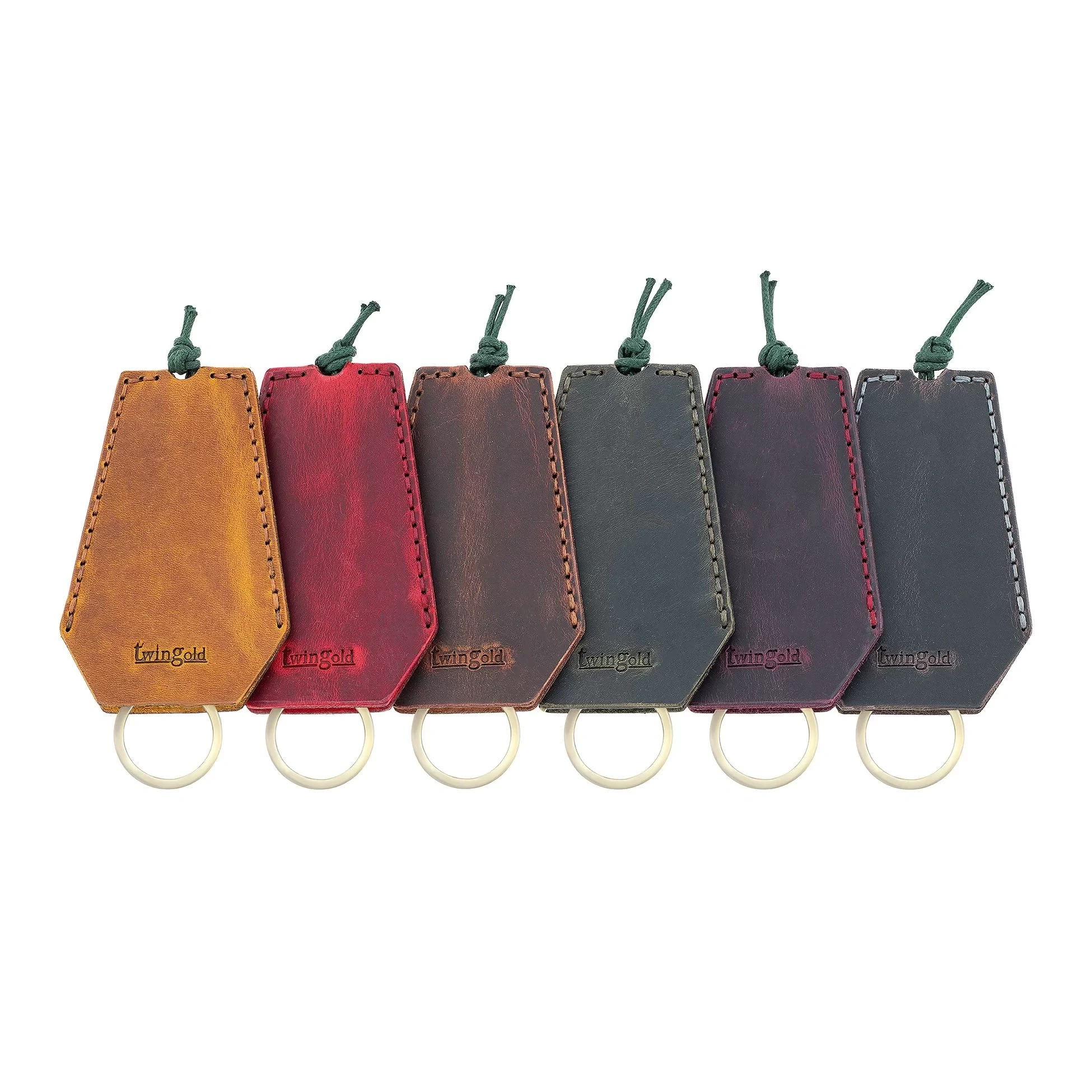 İsme Özel İpli Anahtarlık - % 100 Rainbow Deri - AG01002 - Kırmızı