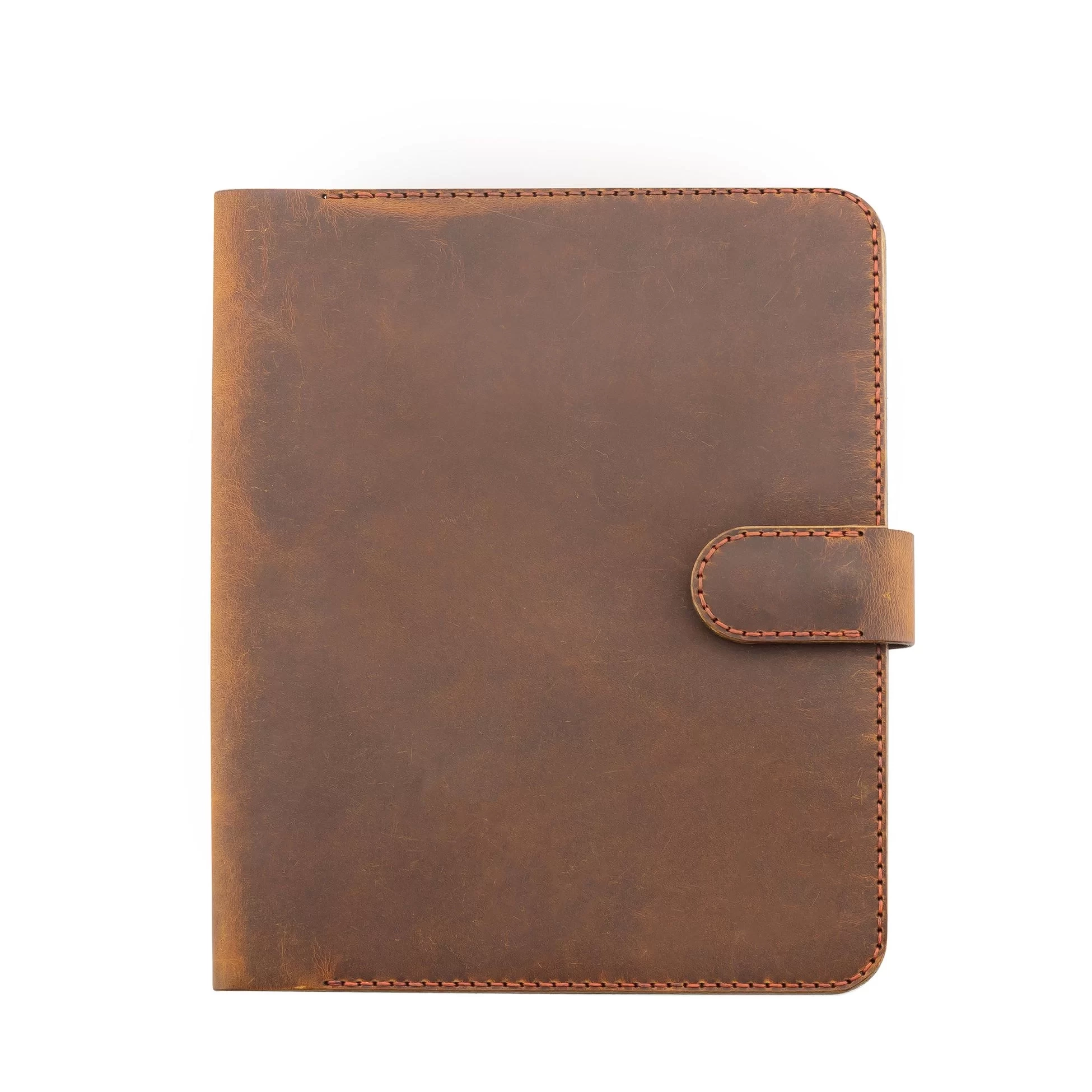 İsme Özel Çıtçıtlı Fonksiyonlu iPad Organizer - %100 Crazy Deri - ET01004 - Taba