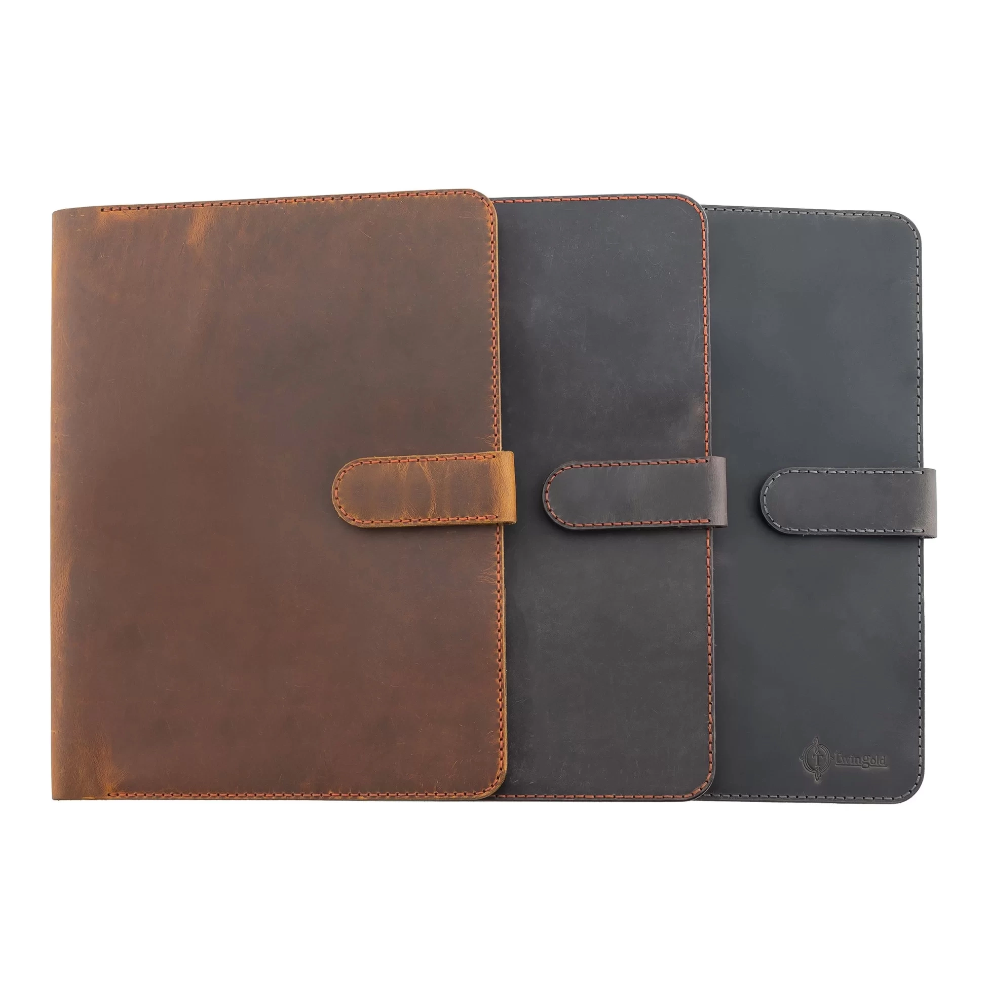 İsme Özel Çıtçıtlı Fonksiyonlu iPad Organizer - %100 Crazy Deri - ET01004 - Kahverengi