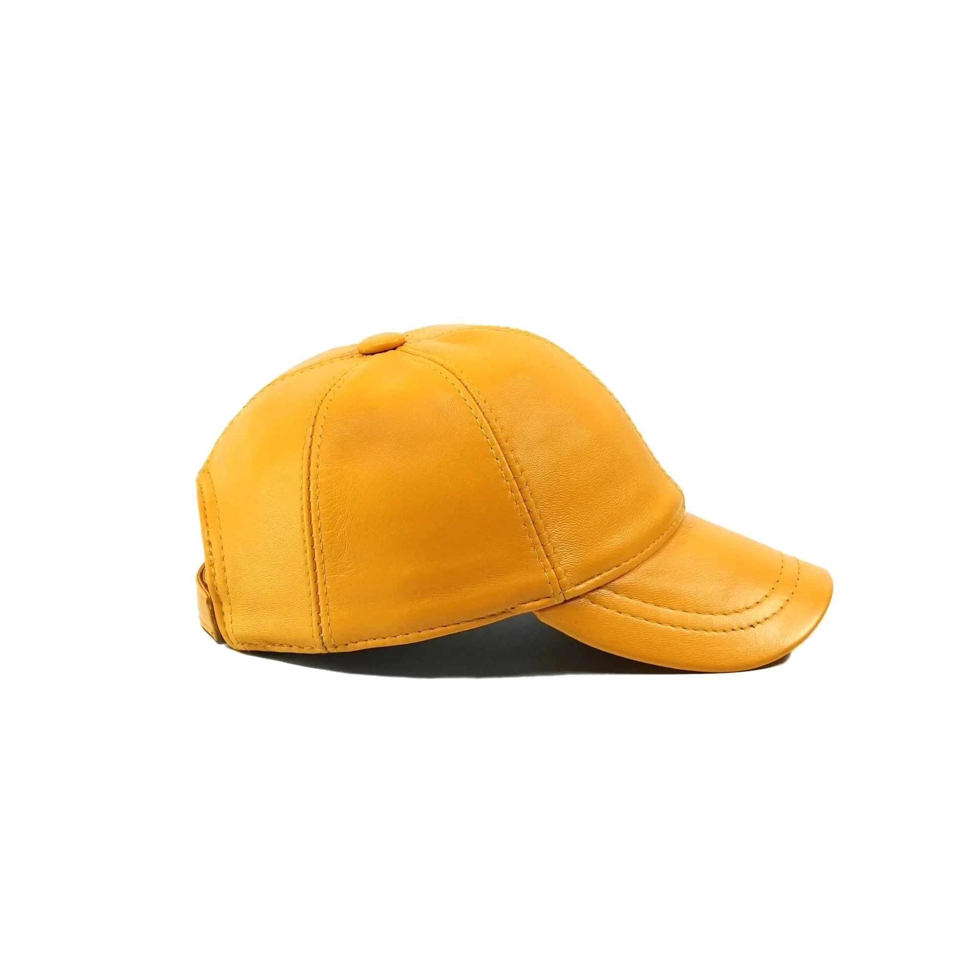 İsme Özel Kep Şapka - %100 Deri - AB01012 - Sarı