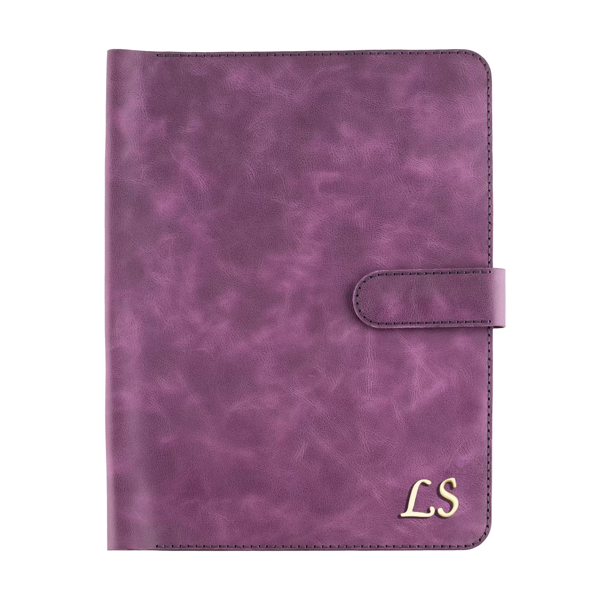 İsme Özel Çıtçıtlı Fonksiyonlu iPad Organizer - %100 Rainbow Deri - ET01002 - Mor