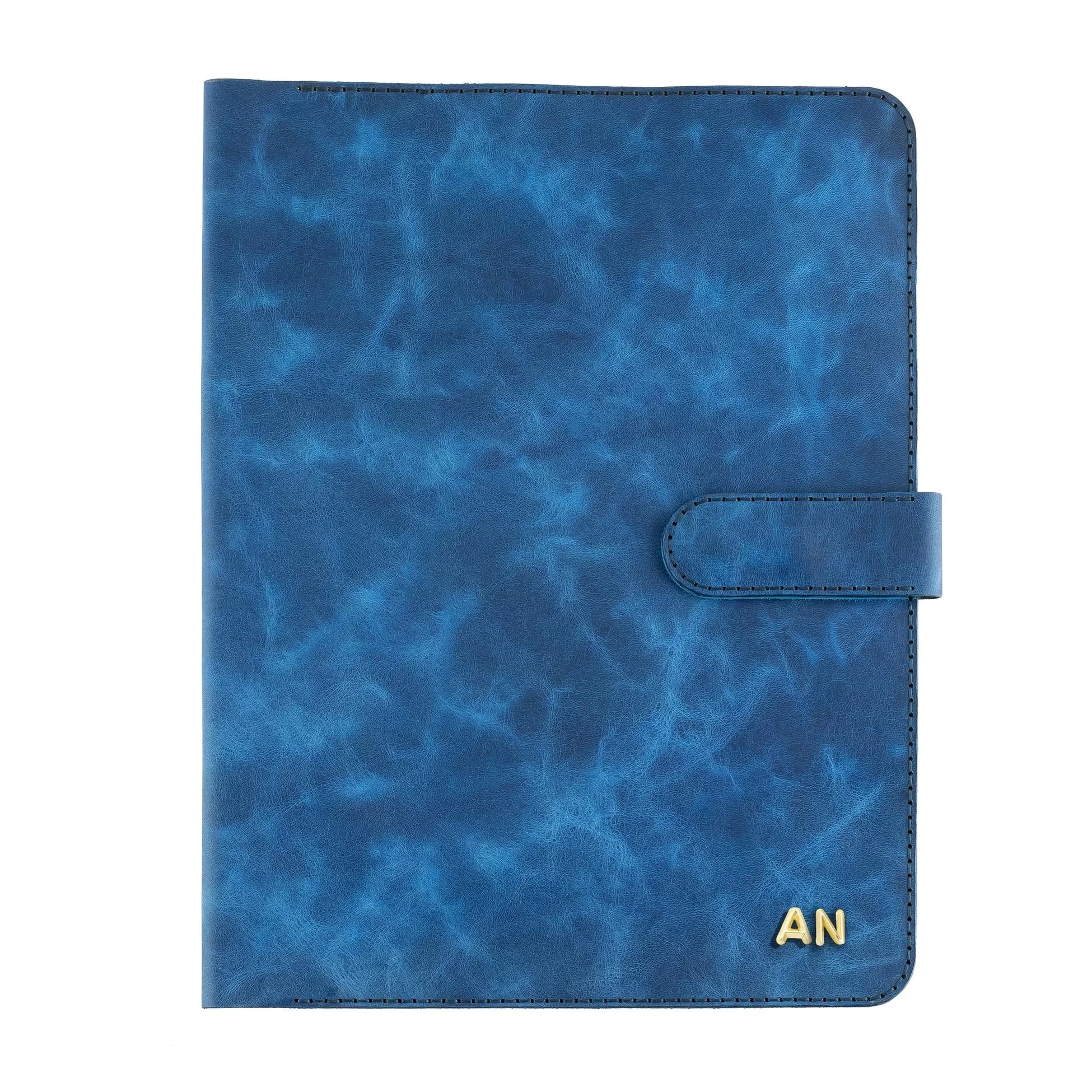 İsme Özel Çıtçıtlı Fonksiyonlu Macbook Organizer - %100 Rainbow Deri - ET02001 - Saks Mavisi