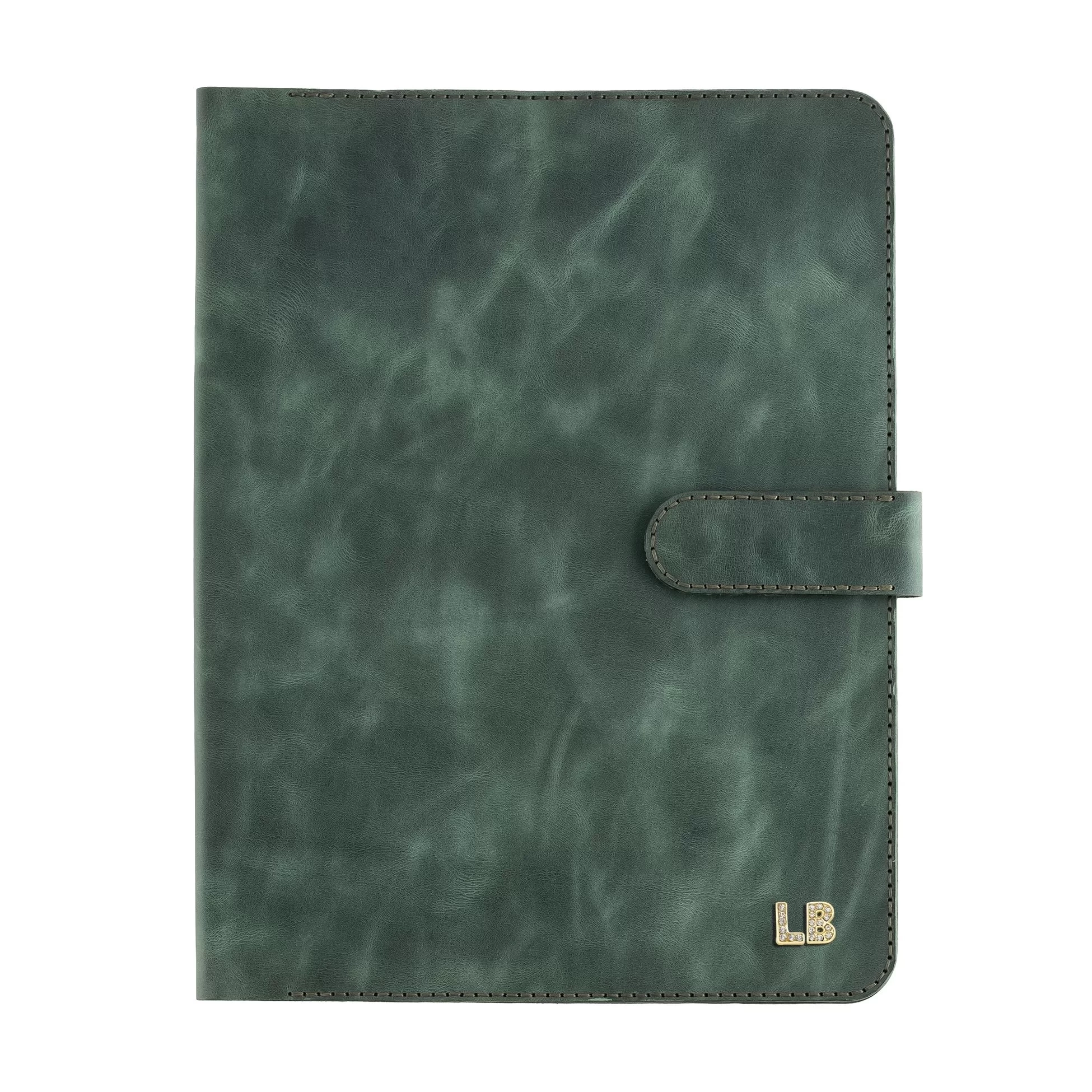 İsme Özel Çıtçıtlı Fonksiyonlu Macbook Organizer - %100 Rainbow Deri - ET02001 - Haki