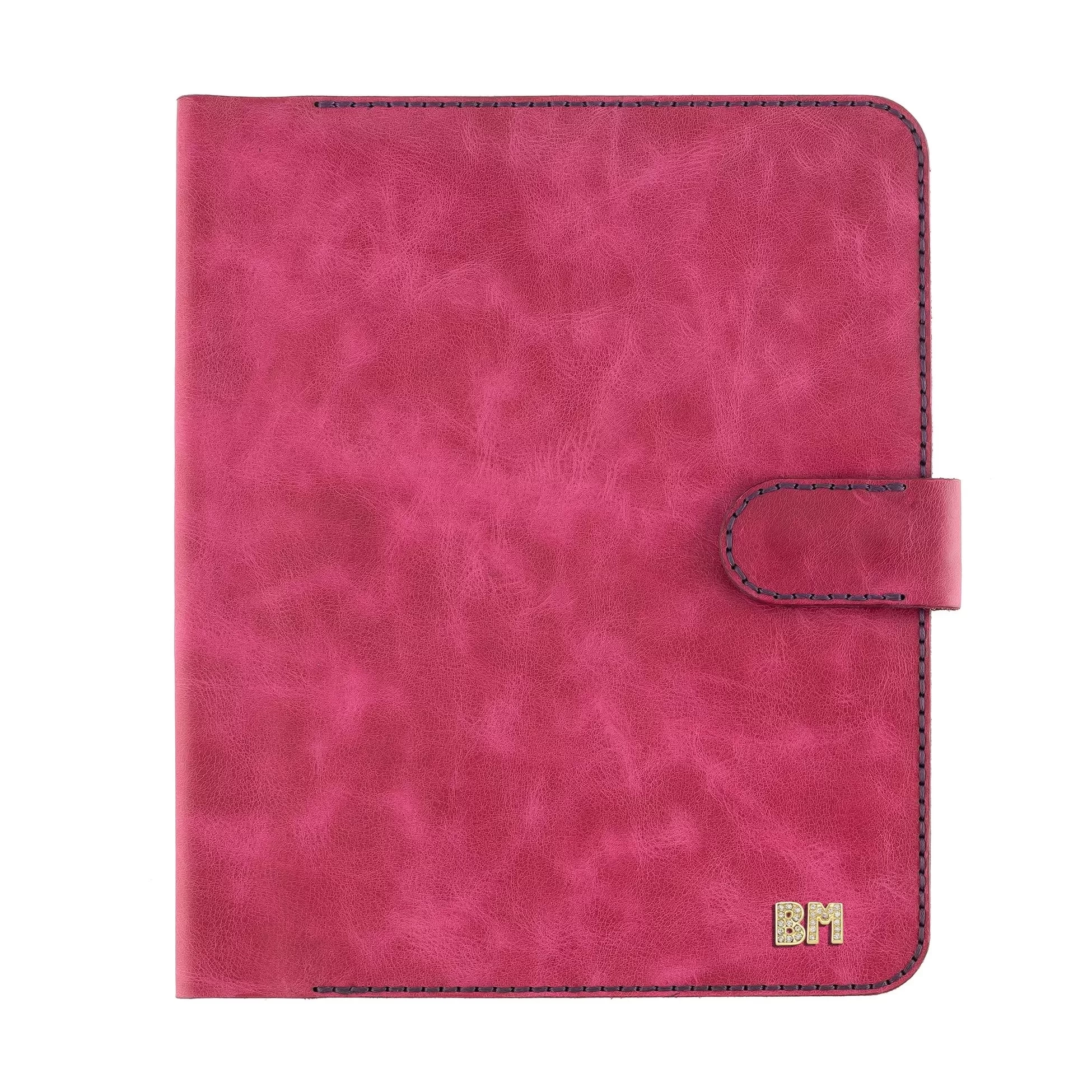 İsme Özel Çıtçıtlı Fonksiyonlu Macbook Organizer - %100 Rainbow Deri - ET02001 - Fuşya