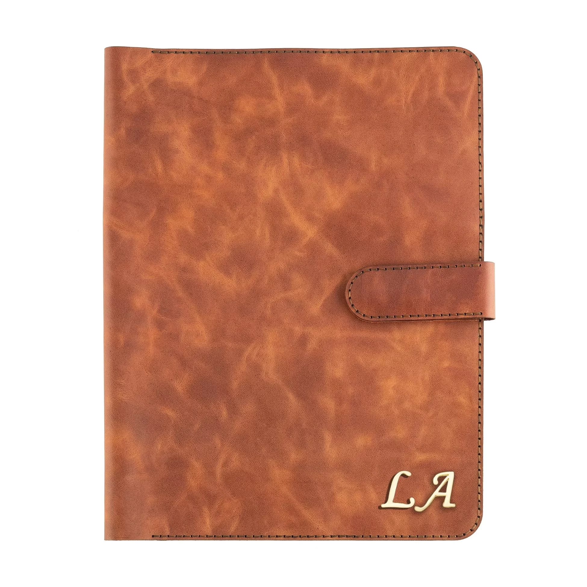 İsme Özel Çıtçıtlı Fonksiyonlu Macbook Organizer - %100 Rainbow Deri - ET02001 - Tobacco