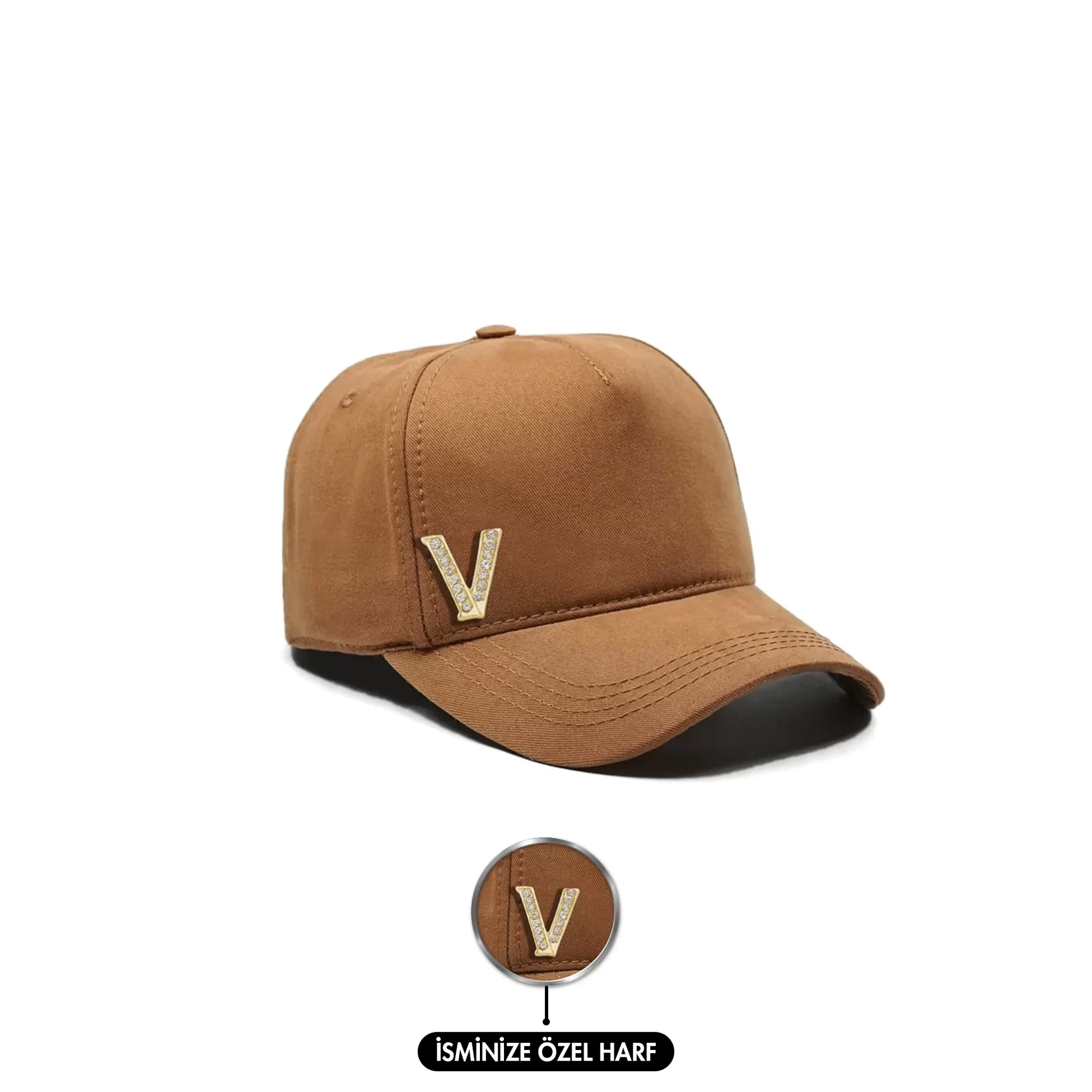 İsme Özel Gabardin Kep Şapka - AB01005 - Camel