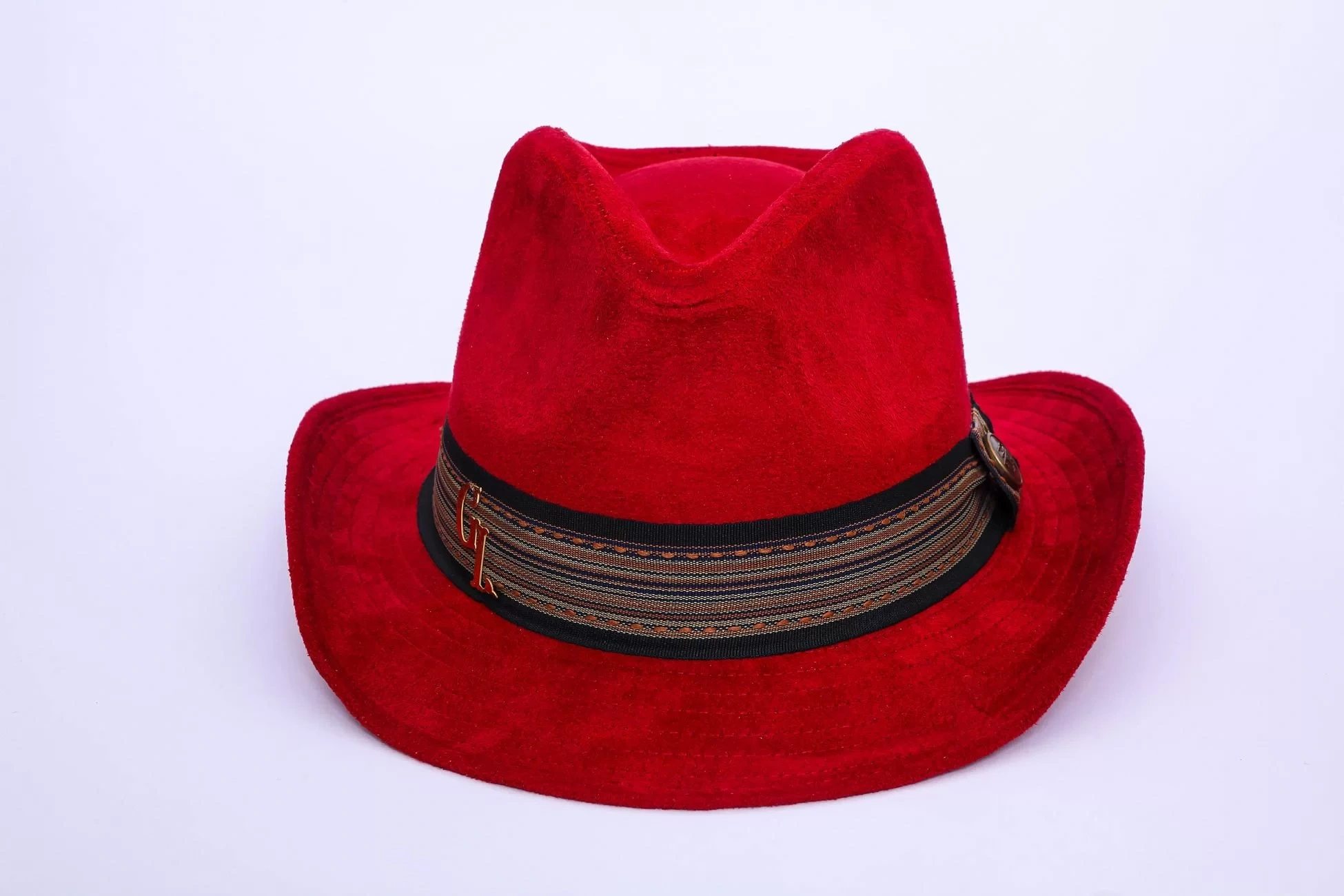 İsme Özel Süet Kovboy Fötr Şapka - AB01007 - Bordo