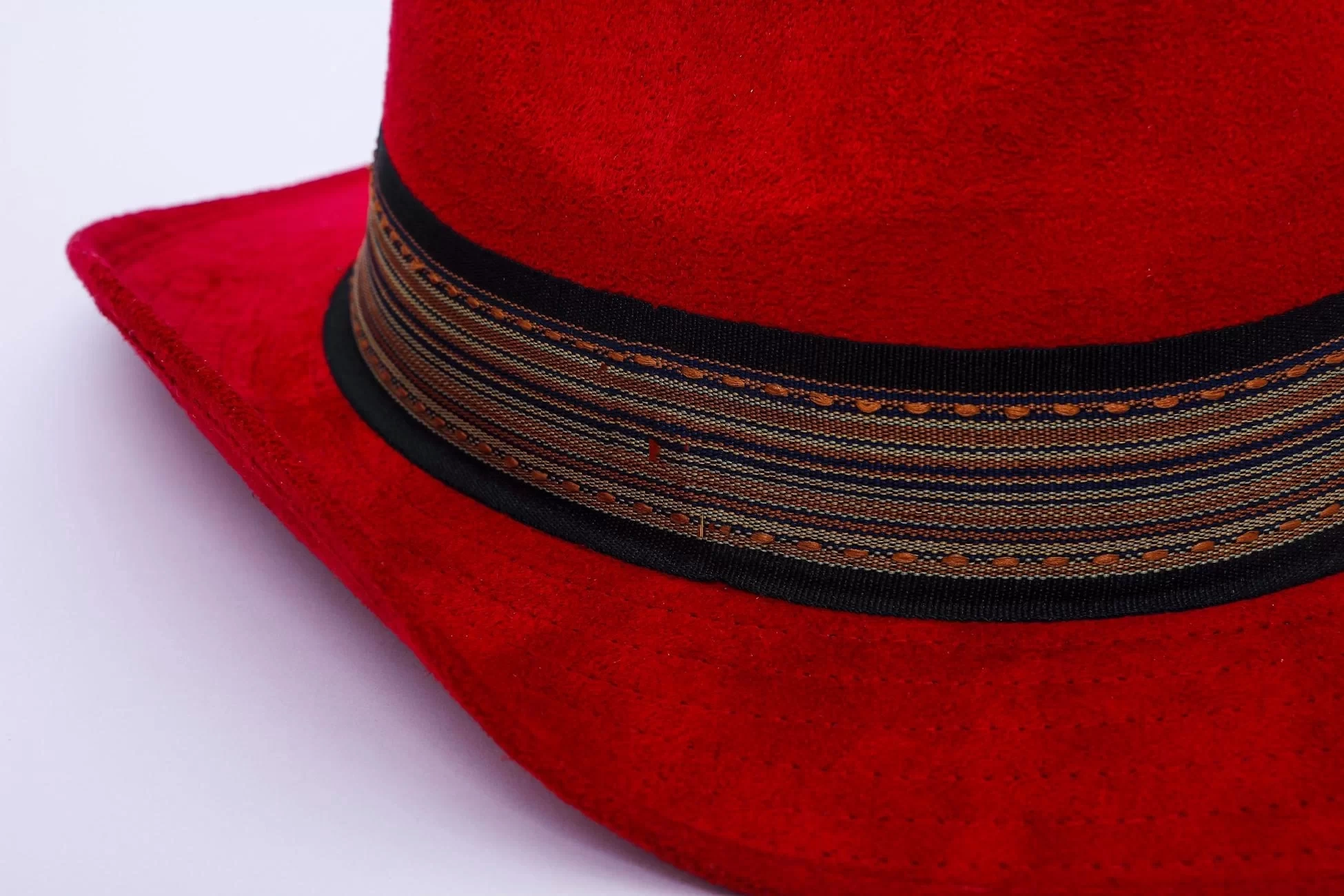 İsme Özel Süet Kovboy Fötr Şapka - AB01007 - Bordo