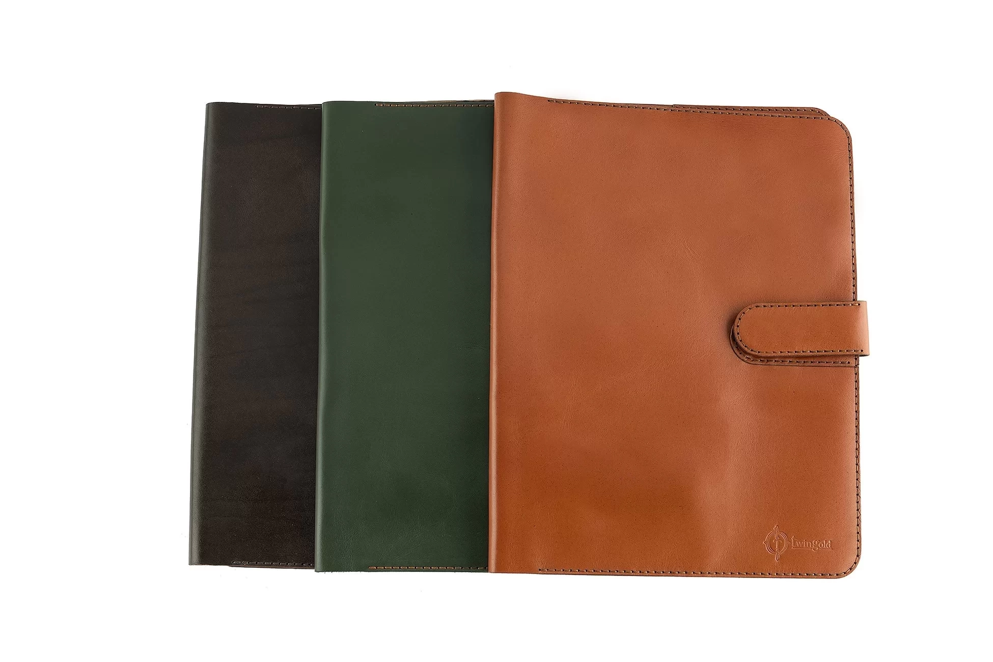 İsme Özel Çıtçıtlı Fonksiyonlu iPad Organizer - %100 Tiesto Deri - ET01003 - Haki