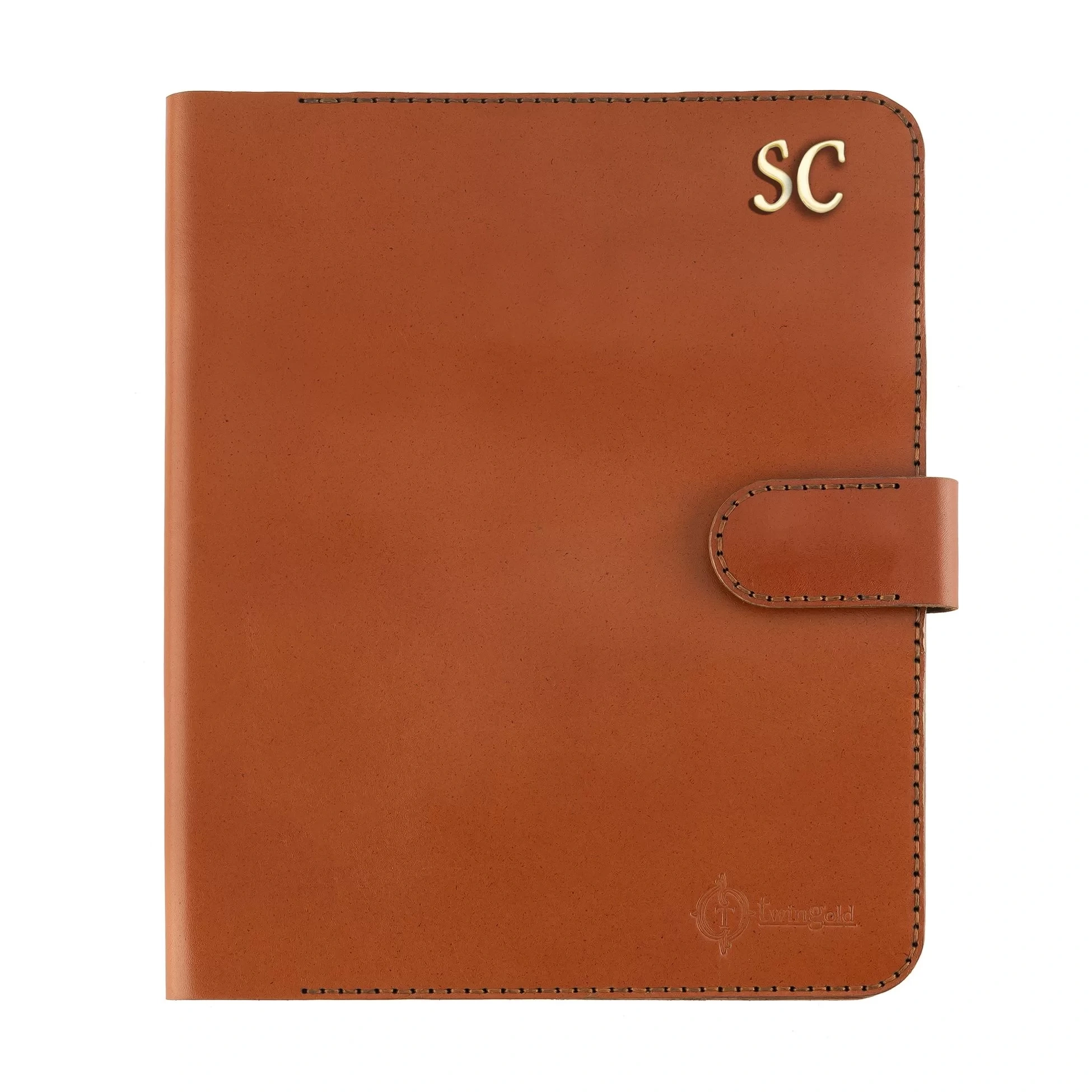 İsme Özel Çıtçıtlı Fonksiyonlu Macbook Organizer - %100 Tiesto Deri - ET02003 - Tobacco