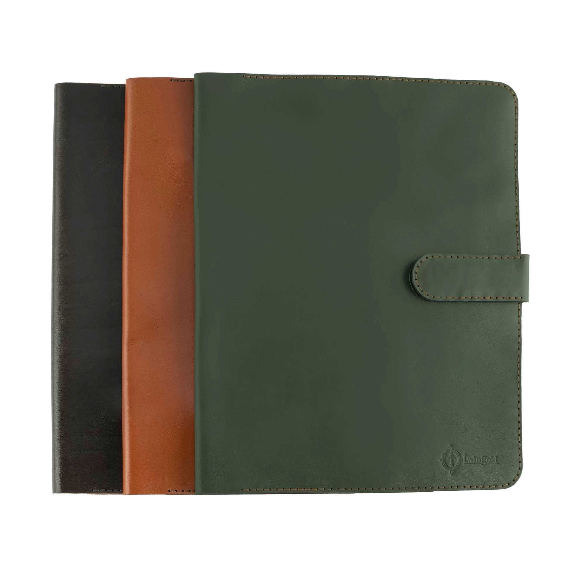 İsme Özel Çıtçıtlı Fonksiyonlu Macbook Organizer - %100 Tiesto Deri - ET02003 - Haki