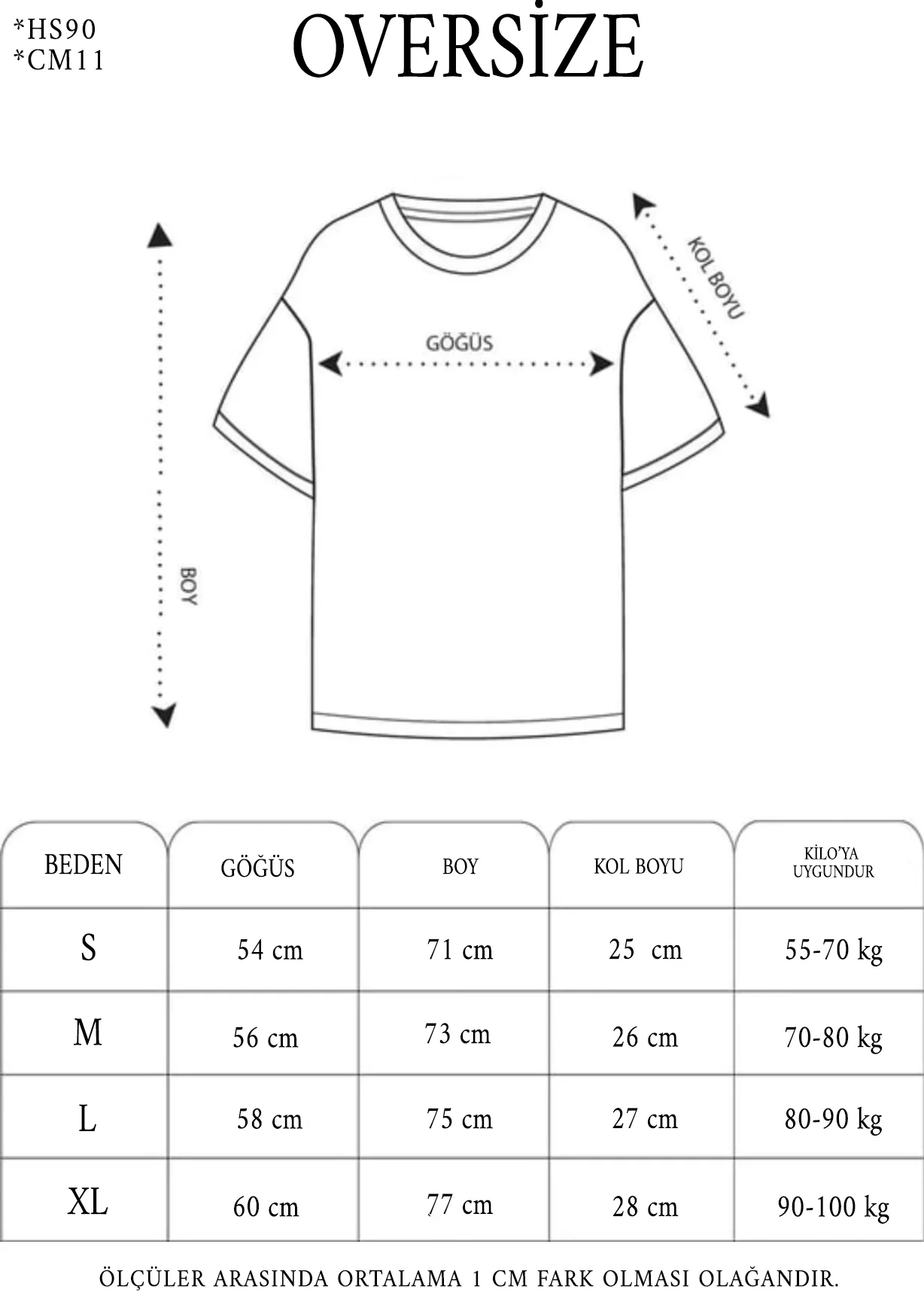 Unisex Basic Bisiklet Yaka Oversize T-Shirt - Siyah