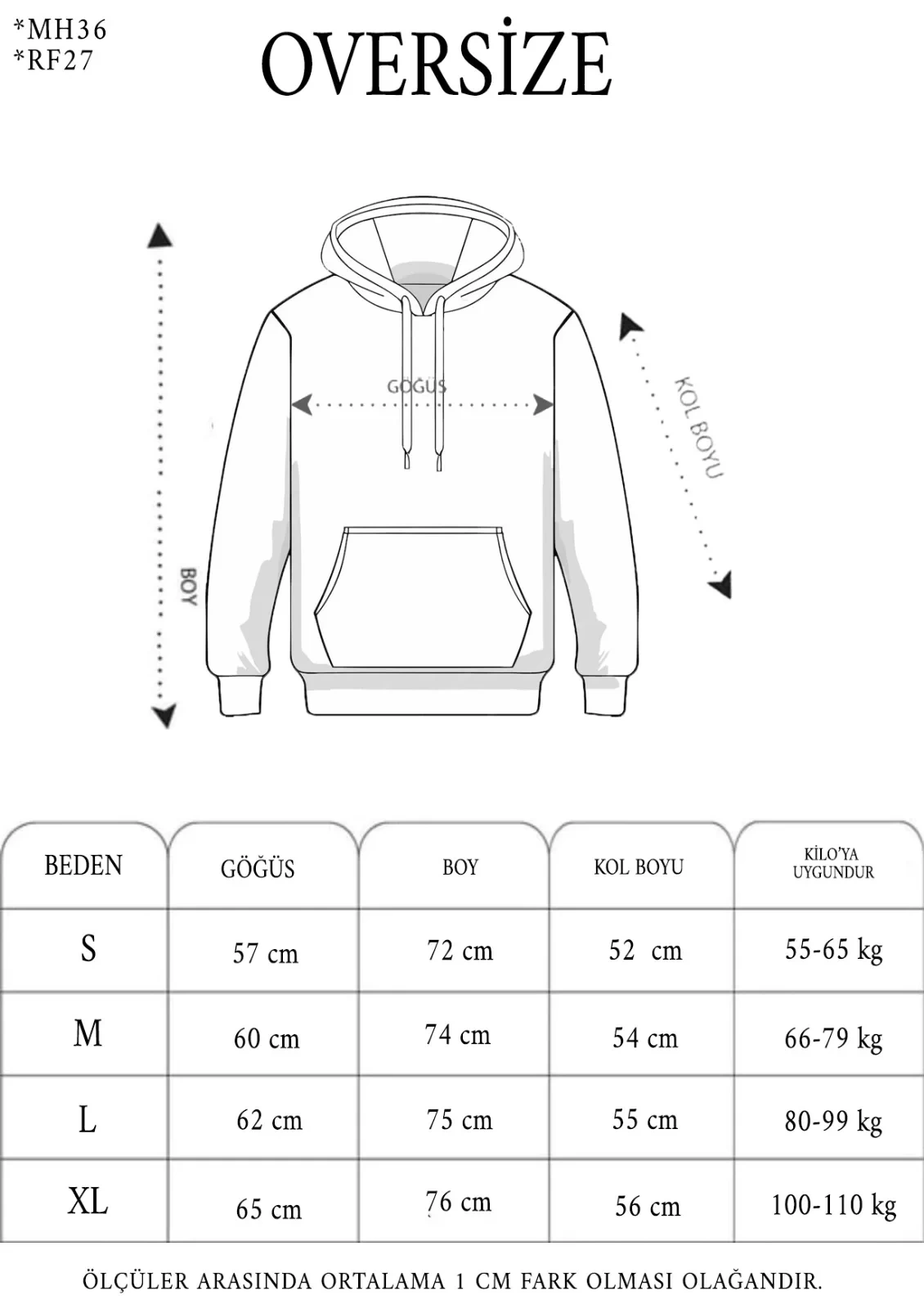 Unisex Double Oversize Kapşonlu Basic SweatShirt - Kırmızı