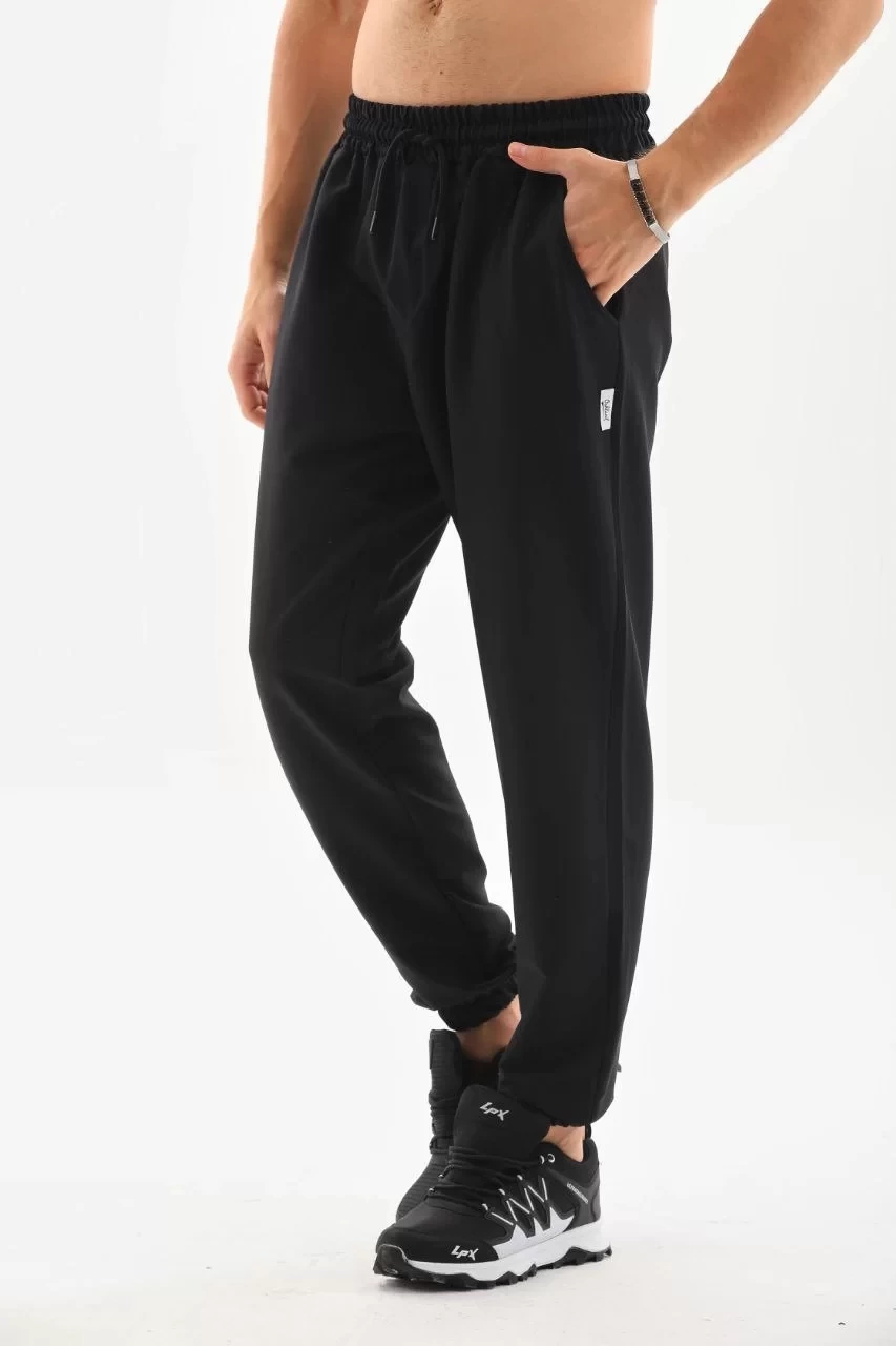Unisex Lastik Paçalı Eşofman Altı - Siyah