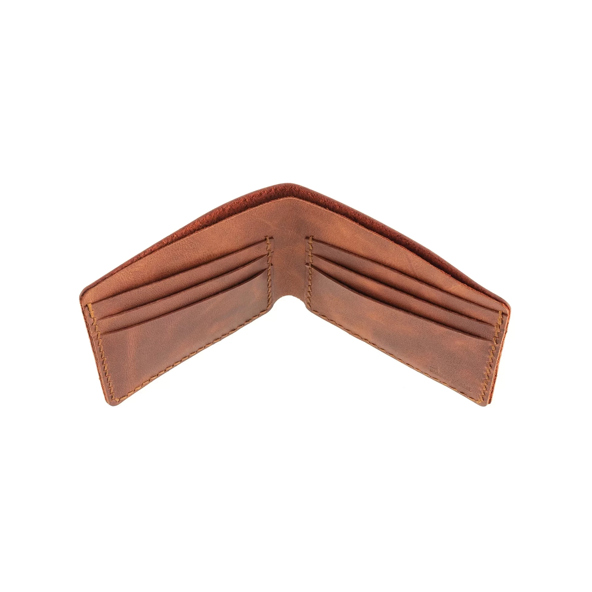 İsme Özel Yatay Klasik Cüzdan - %100 Rainbow Deri - A010001 - Tobacco