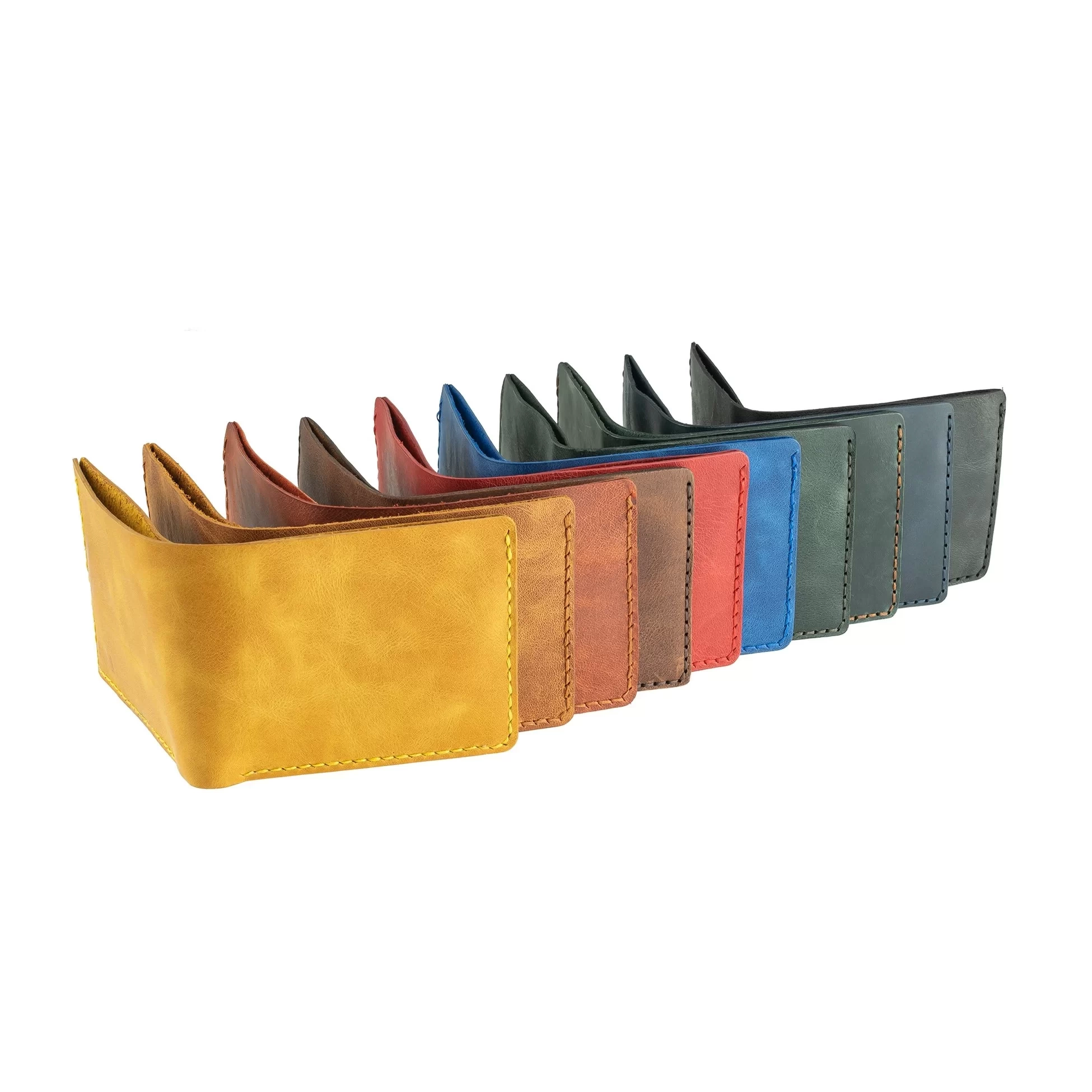 İsme Özel Yatay Klasik Cüzdan - %100 Rainbow Deri - A010001 - Tobacco
