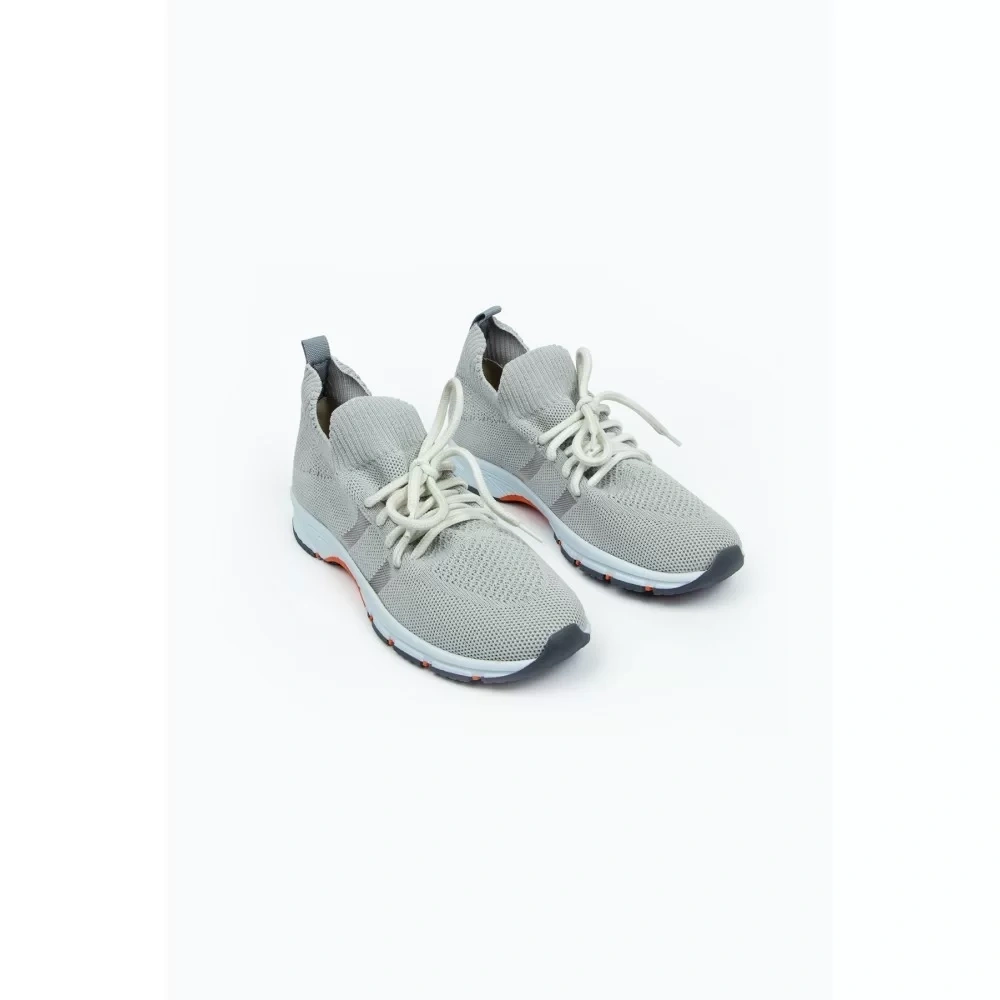 Yazlık Kadın Gri Şeritli Triko Ayakkabı