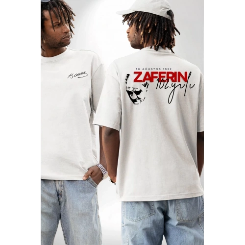 30 Ağustos Baskılı T-shirt - Beyaz