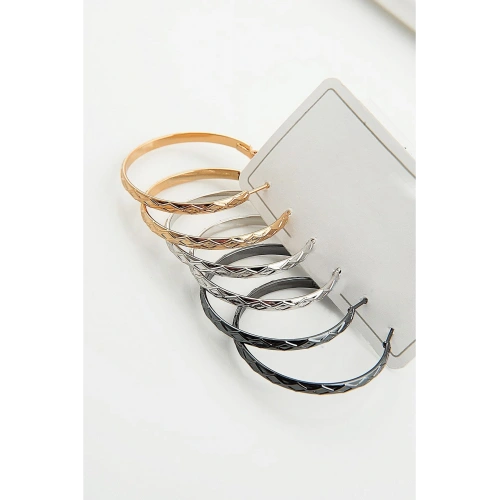 3lü Özel Desenli Halka Küpe Seti