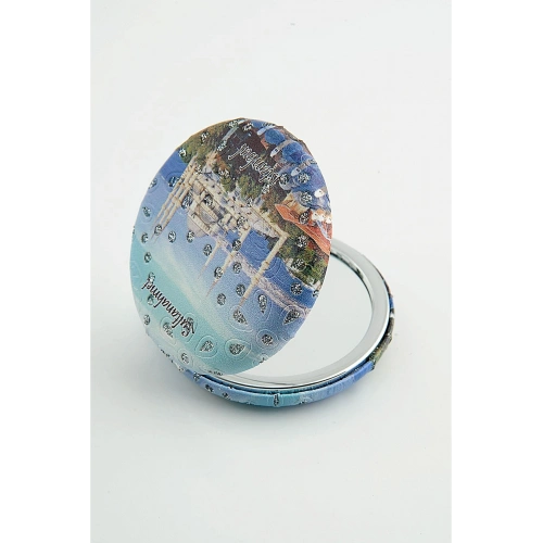 Istanbul Galata Kulesi Tarihi Mekanlar Tasarımlı Küçük Cep Makyaj Aynası