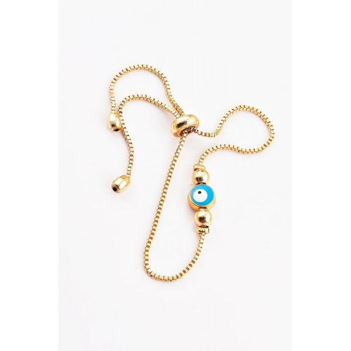 Nazar Tasarımlı Boncuklu Asansör Kapamalı Bileklik