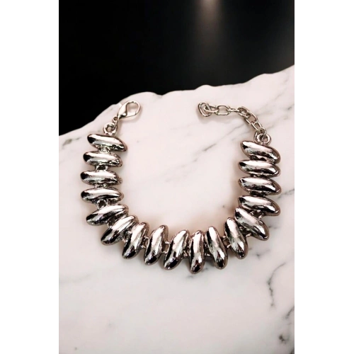 Gold ve Gümüş Renkleri Sade Taşsız Klipsli Bileklik