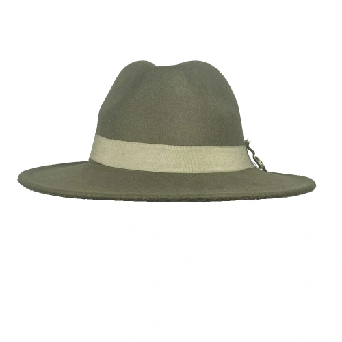 İsme Özel Panama Fötr Şapka - AB01004 - Haki