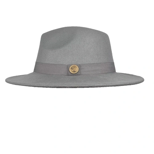 İsme Özel Panama Fötr Şapka - AB01004 - Gri