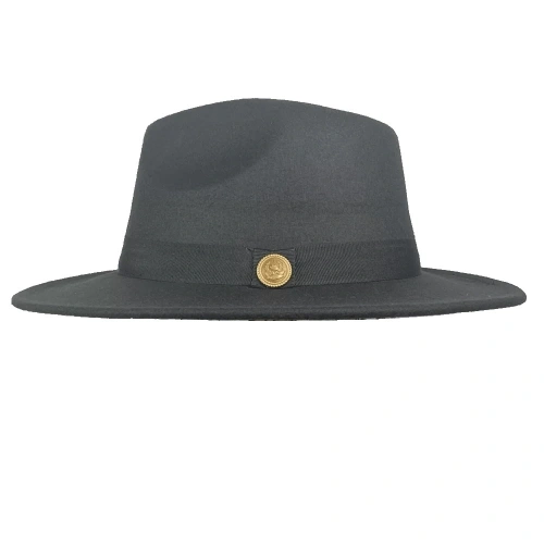 İsme Özel Panama Fötr Şapka - AB01004 - Siyah