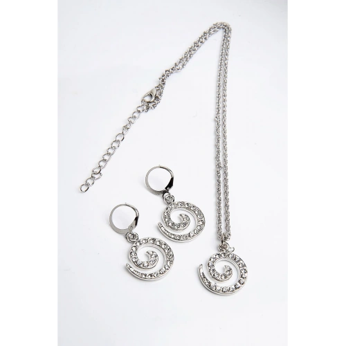 Özel Tasarımlı İnci ve Zirkon Taşlı Kolye Küpe İnci Takım