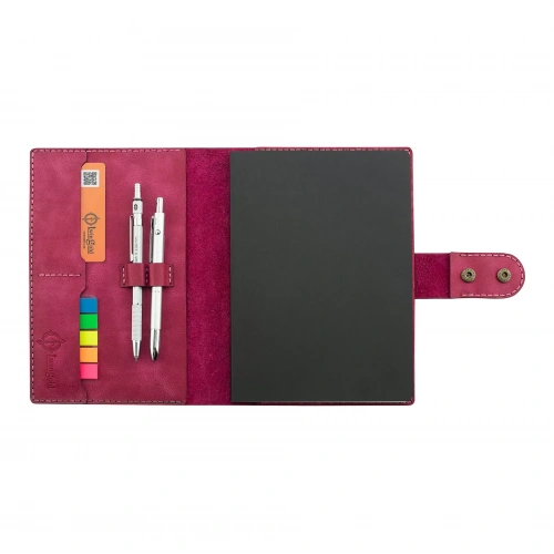 A5 Defter ve Ajanda Kılıfı - %100 Rainbow Deri - KO10001 - Fuşya