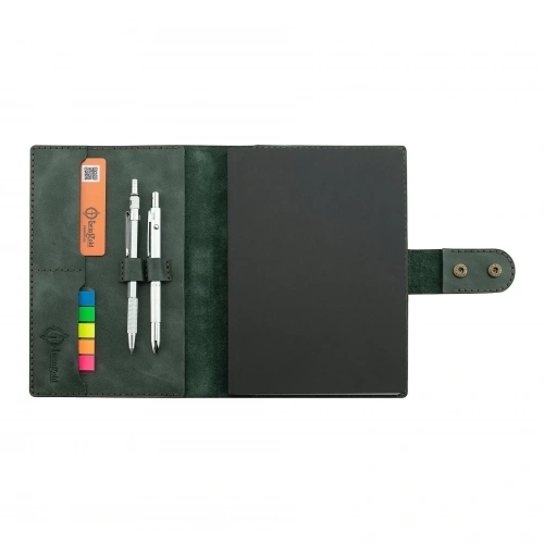 A5 Defter ve Ajanda Kılıfı - %100 Rainbow Deri - KO10001 - Haki