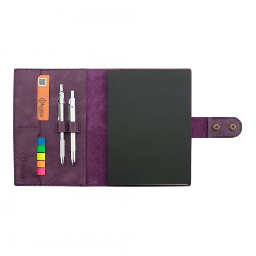 A5 Defter ve Ajanda Kılıfı - %100 Rainbow Deri - KO10001 - Mor
