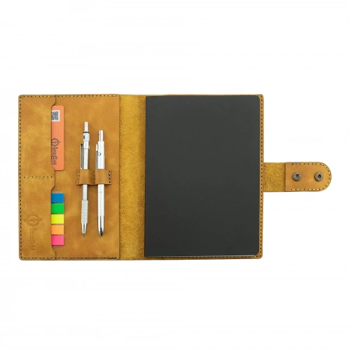 A5 Defter ve Ajanda Kılıfı - %100 Rainbow Deri - KO10001 - Hardal Sarısı