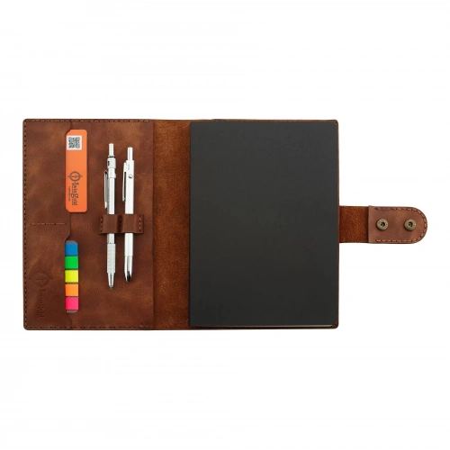 A5 Defter ve Ajanda Kılıfı - %100 Rainbow Deri - KO10001 - Kahverengi