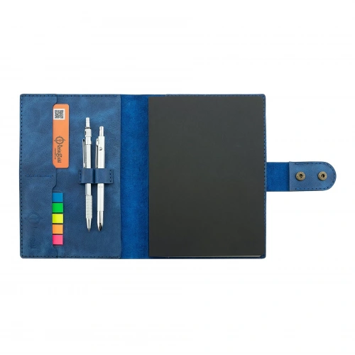 A5 Defter ve Ajanda Kılıfı - %100 Rainbow Deri - KO10001 - Saks Mavisi