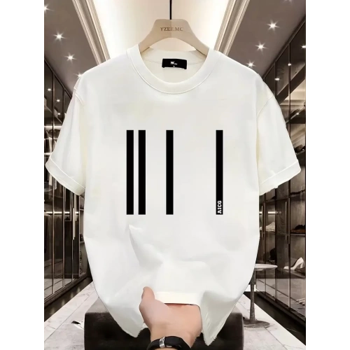 AICG Ön Arka Baskılı Bisiklet Yaka Kadın Oversize Bisiklet Yaka T-shirt - Beyaz