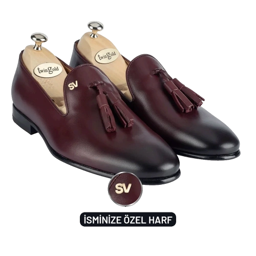 Antik Deri Püsküllü Kösele Erkek Ayakkabı - TWGP006