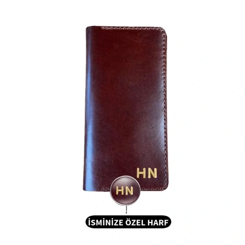 Antik Kiremit Dikey Uzun Cüzdan