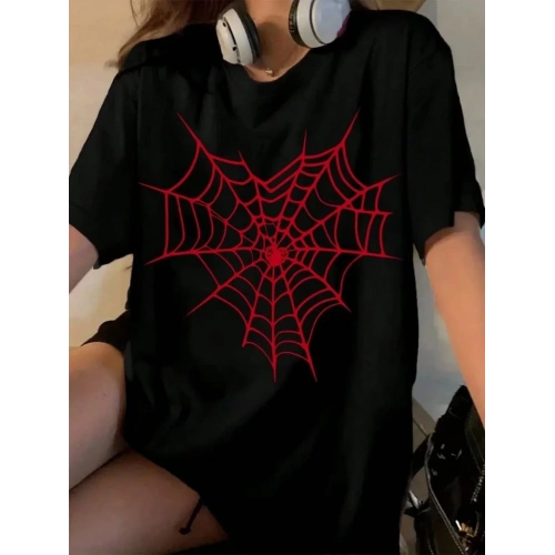 Baskılı Kadın T-shirt - Siyah