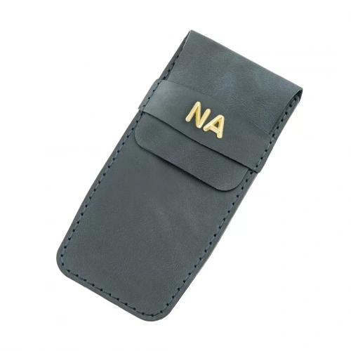 İsme Özel Çok Amaçlı Aksesuar Kılıfı - %100 Rainbow Deri - AK01002 - Lacivert