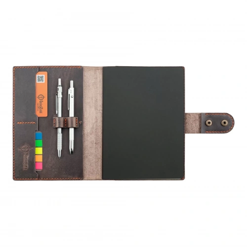 A5 Defter ve Ajanda Kılıfı - %100 Crazy Deri - KO10003 - Kahverengi