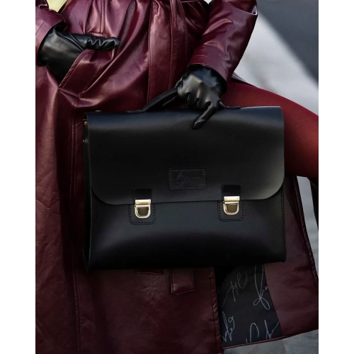 İsme Özel Evrak Çantası - Messenger Bag - %100 Deri - AC09001 - Siyah