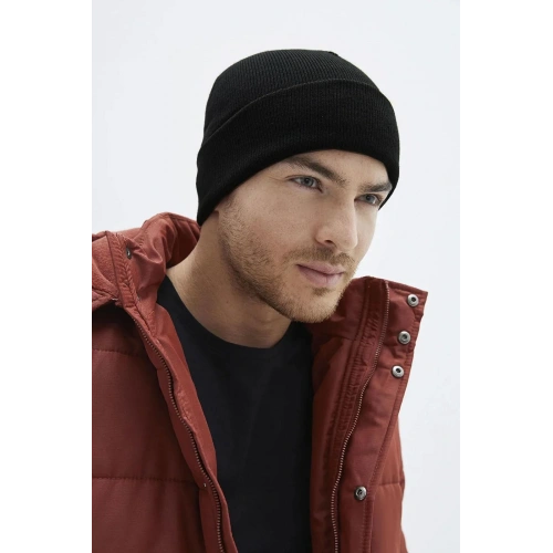 Erkek Katlamalı Basic Bere - Siyah