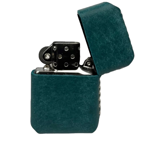 Handmade El Yapımı Hakiki Deri Zippo Modeli Çakmak - AG02001 - Petrol Yeşili